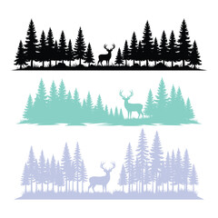 Enchanted Forest Wildlife Silhouette