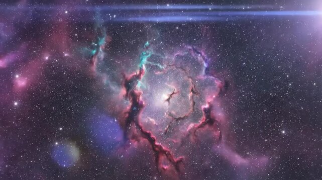 Cosmic nebula scene abstract starfield and swirling clouds of gas and dust