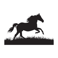 horse silhouette isolated on white background