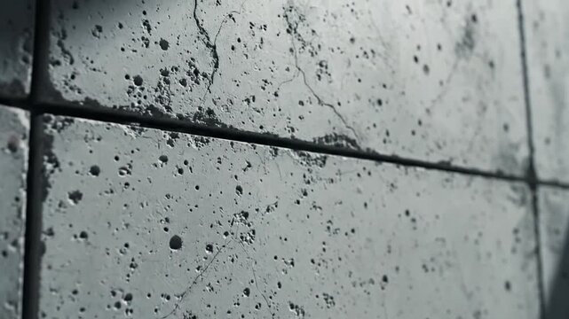 Industrial wall surface made of modular concrete panels, rough cement texture with seams and subtle wear, modern architectural background, minimalist urban construction material pattern