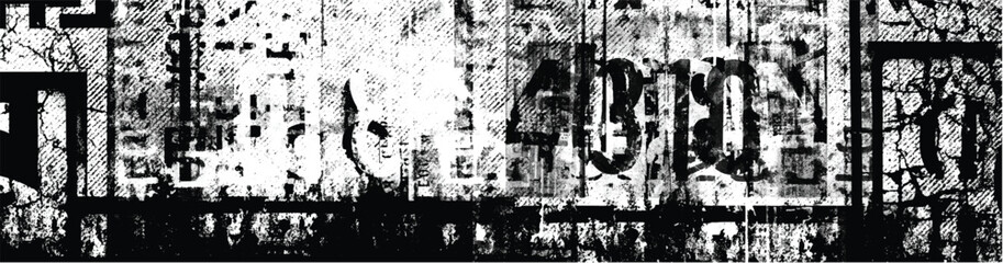 Abstract grunge lettering background. Monochrome abstract grunge black and white illustration