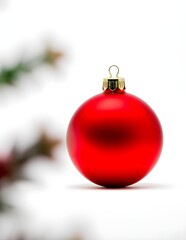 red christmas ball on snow