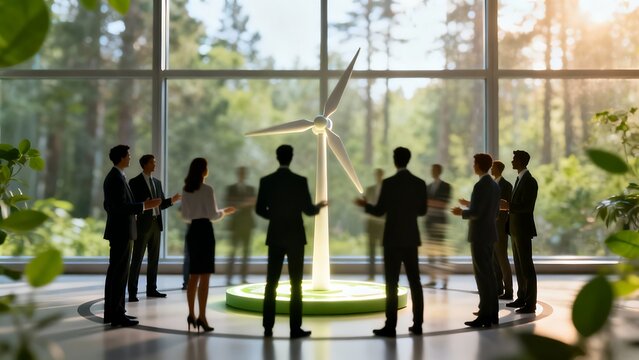 Generative AI team discusses renewable energy development innovations.