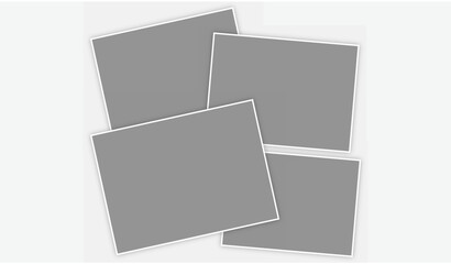Blank Photo Collage Template with Four Frames