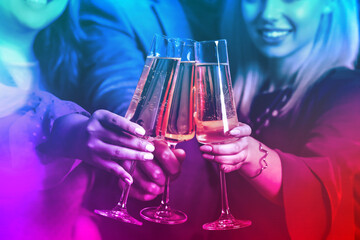 Young people celebrating New Year in night club