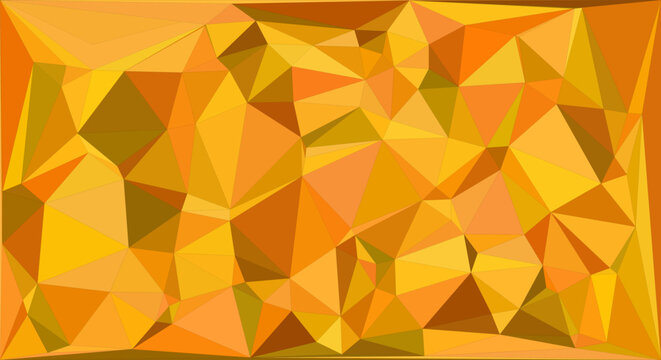 Vibrant orange and yellow low-poly abstract geometric triangular pattern texture