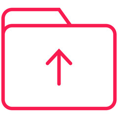 red outline empty upload folder icon