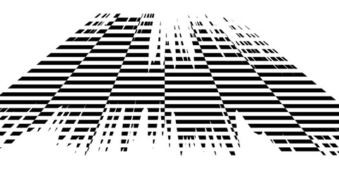 Rectangle frame with checkered print on borders. Rectangular vignette with checkerboard, race flag or chess game pattern isolated on white background. Vector graphic illistration.