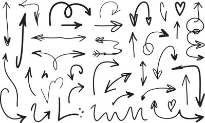Set of hand drawn arrows vector design