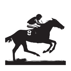 racing horse and rider silhouette
