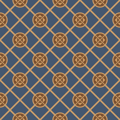 Japanese Circle Square Diamond Line Vector Seamless Pattern