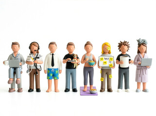 Verschiedene Personen die von Zuhause aus arbeiten