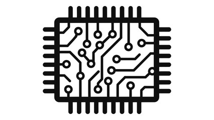 Abstract circuit board pattern icon representing advanced electronics, digital innovation, and semiconductor technology