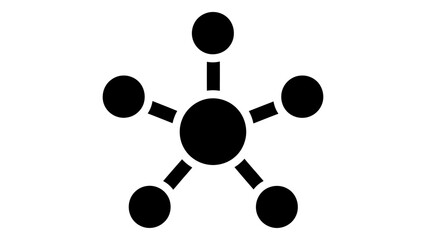 Abstract star network topology diagram showing central hub and connected nodes for data flow and global communication