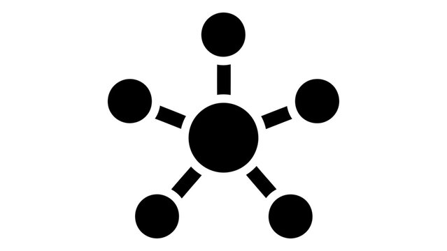 Abstract star network topology diagram showing central hub and connected nodes for data flow and global communication