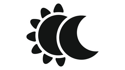 Dark mode sun and moon toggle switch icon representing user interface theme selection for web and mobile apps, digital.