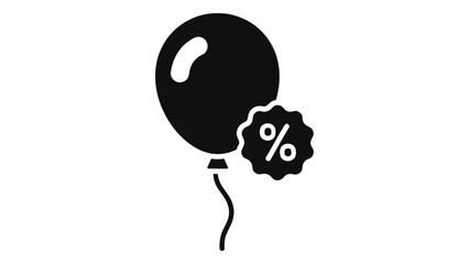 Sale balloon icon with a percentage sign for promoting discounts, special offers, and effective event marketing campaign