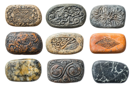 Collection of carved ancient rune stones
 - Powered by Adobe