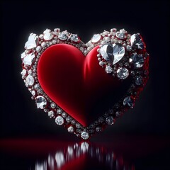 Heart Jewelry: Luxury diamond heart with gems