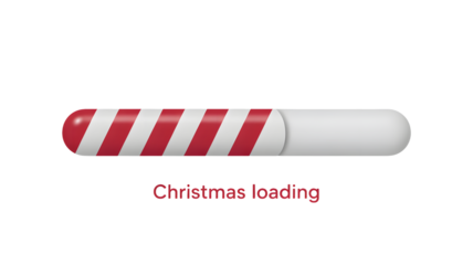 A candy cane progress bar shows festive season approaching.
