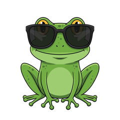 vector illustration of a frog wearing glasses