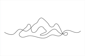 Abstract peak mountain continuous single line minimalist illustration