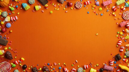 Enchanted halloween: a collection of candies and vintage decorat