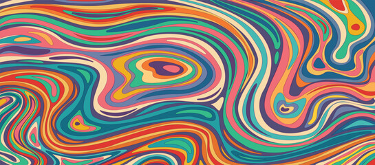 Abstract Psychedelic Retro Wave Background
