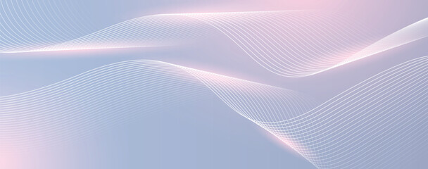 Obraz premium Abstract grey background with dynamic glowing wavy lines. Digital future technology concept