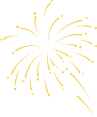 Gold Firework Burst Line Art &ndash; Minimal Spark Illustration