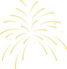 Dense Gold Firework Burst &ndash; Festival Celebration Line Art