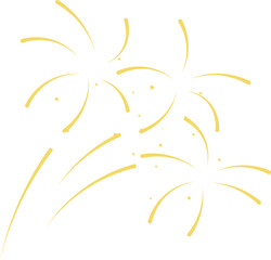 Multi-Burst Fireworks Composition &ndash; Gold Line Art