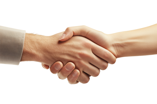 Handshake with thumbs showing strength
