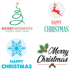Set christmas decorative  art and illustrator eps 10