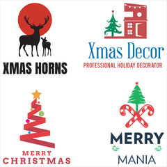 Set christmas decorative  art and illustrator eps 10