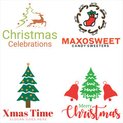 Set christmas decorative  art and illustrator eps 10