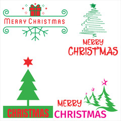 Set christmas decorative  art and illustrator eps 10