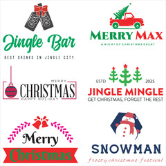 Set christmas decorative  art and illustrator eps 10