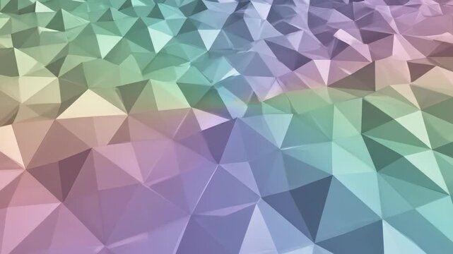 Soft geometric background animation featuring subtly shifting triangular polygons evolving with a delicate and infinite pastel color scheme evolving, elegant, color