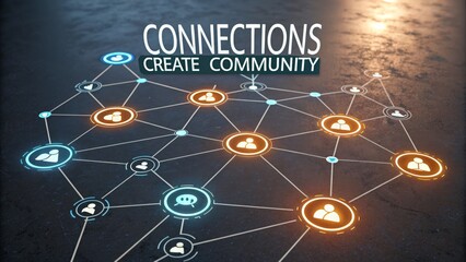 Abstract illustration of digital social network connections