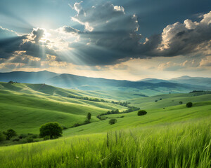 Obraz premium : Whispering Clouds Over Emerald Valley