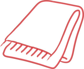 Folded blanket with stitched edge