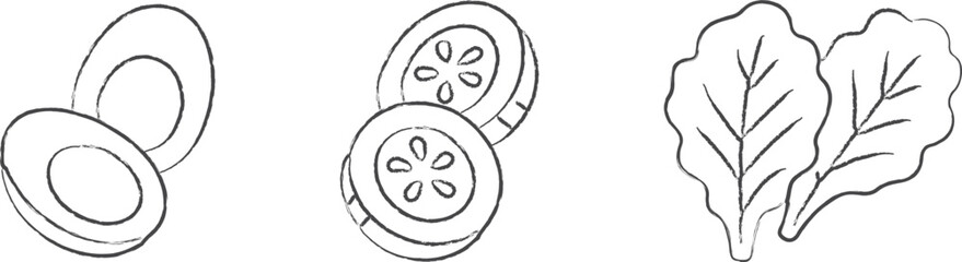 Canned goods and leafy produce icons