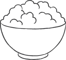 Bowl of rice line art