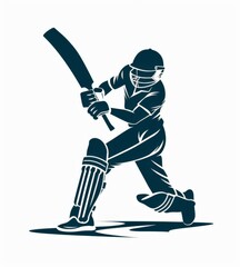 Obraz premium cricket player logo - minimalist design template