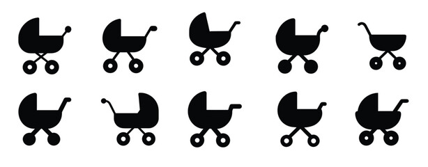 Baby carriage silhouette illustration