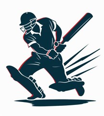 Obraz premium cricket player logo - minimalist design template