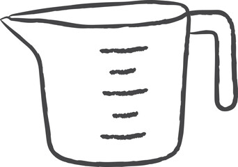 Measuring jug with markings outline
