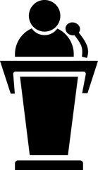 Podium Speech Icon Conference Sign Vector Illustration