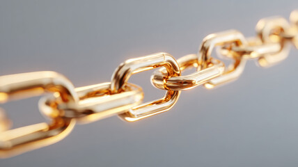Fototapeta premium A close-up shot of a shiny gold chain, symbolizing connection, strength, and security